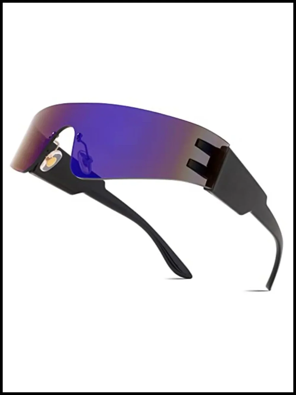 Y2K Futuristic Rimless One Piece Shield Sunglasses Women Men UV400